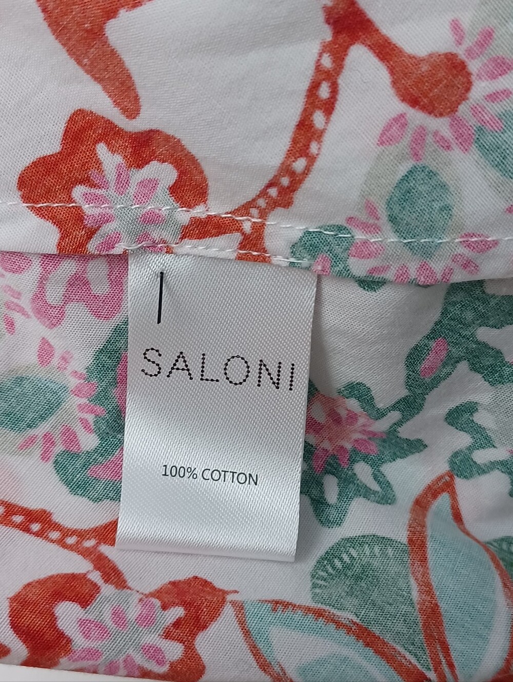 Saloni Zoey Floral Midi Dress Size 6 Cotton Sleeveless Pockets Button Front - Picture 15 of 16